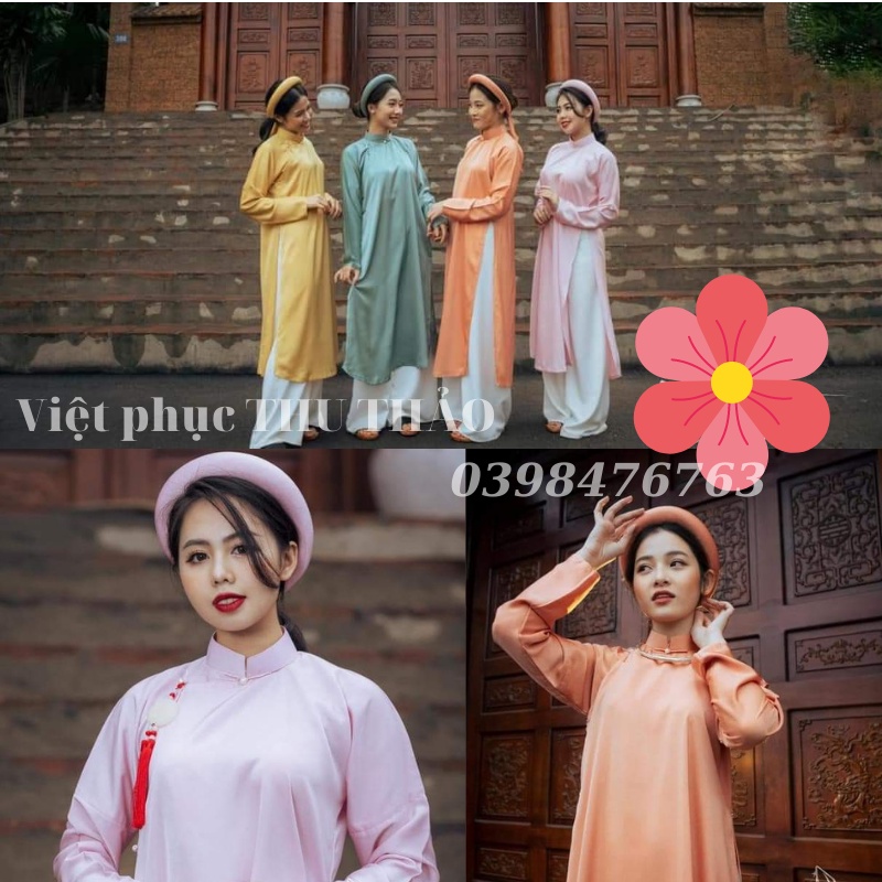 Set áo tấc nữ ,áo ngũ tấc tay chẽn 1 lớp lụa -Cổ phục Việt Nam