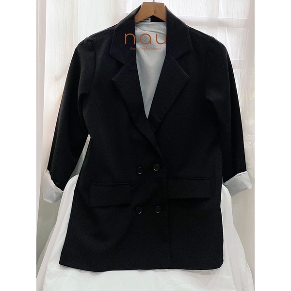 [Mã 88FASHIONSALE giảm 15K đơn 150K] Áo blazer tay dài 2 lớp màu Xanh-Kem - Nâu - Đen | WebRaoVat - webraovat.net.vn