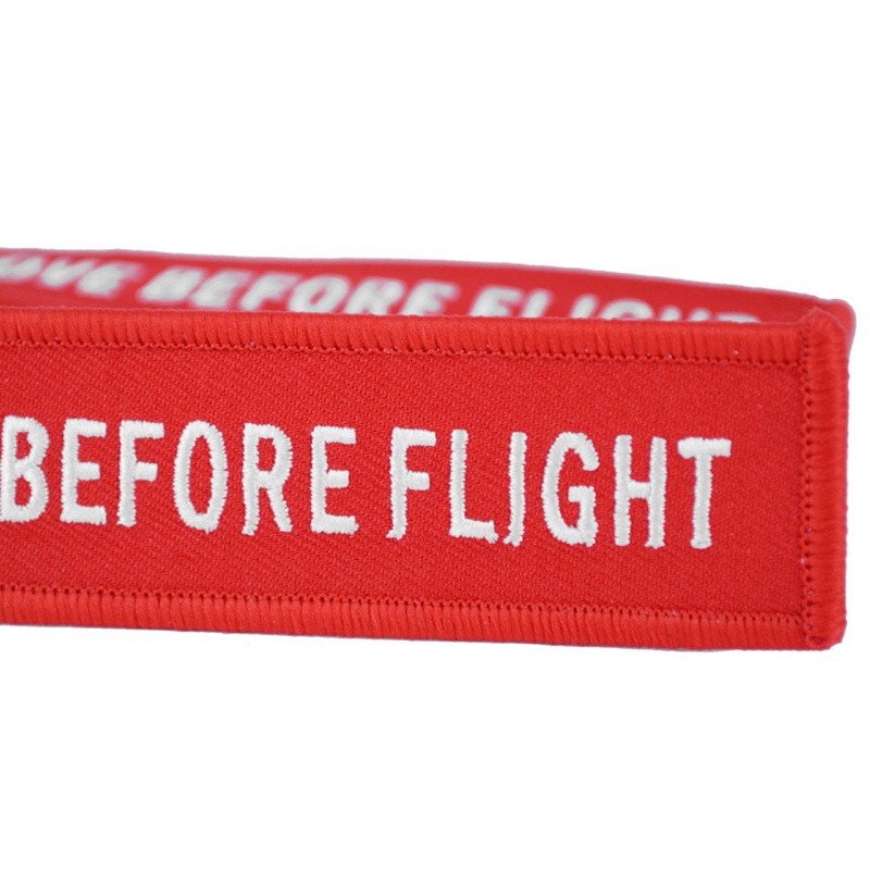 Móc Khóa Thêu Chữ Remove Before Flight Thời Trang