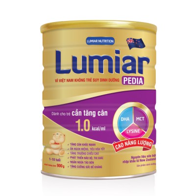 Sữa bột Lumiar Pedia 900g - sản phẩm dành cho trẻ cần tăng cân với DHA, MCT, LYSINE cao năng lượng