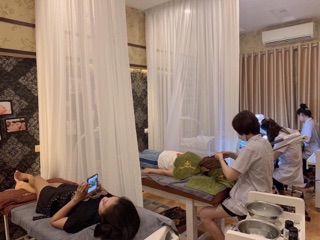Rèm voan spa ( đã có nhún rèm)