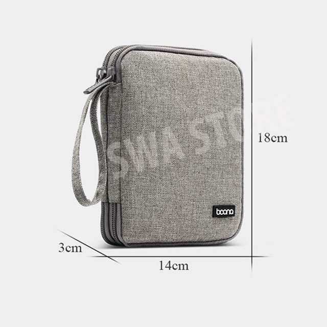 [Vải chống nước] Túi đựng đồ công nghệ 2 ngăn hãng Boona (size 18cm)