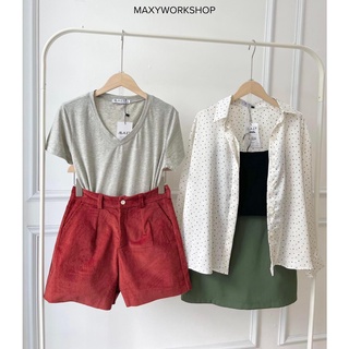 Áo thun cổ tim V neck basic tee Grey Maxy Workshop