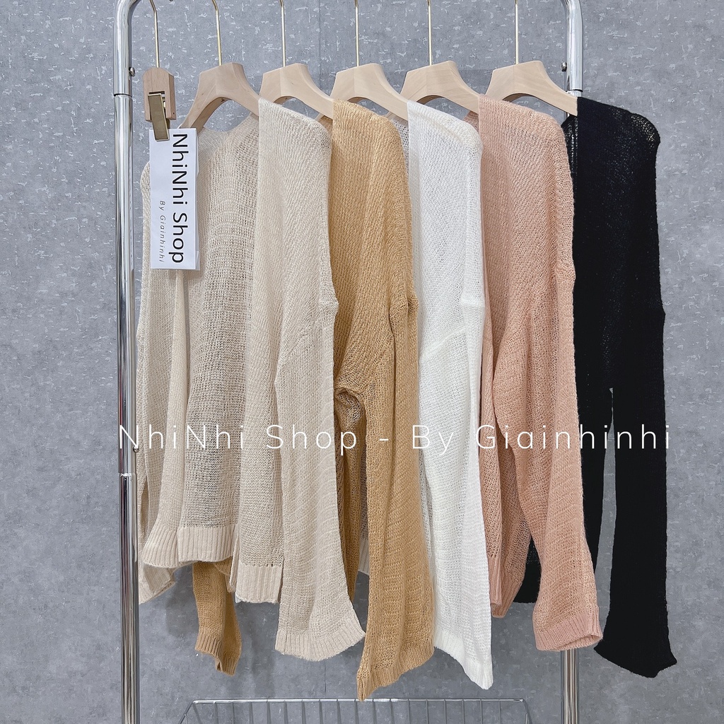 Áo cadigan len mỏng lưới, Khoác len mỏng phong cách Hàn Quốc AK6502 - NhiNhi Shop