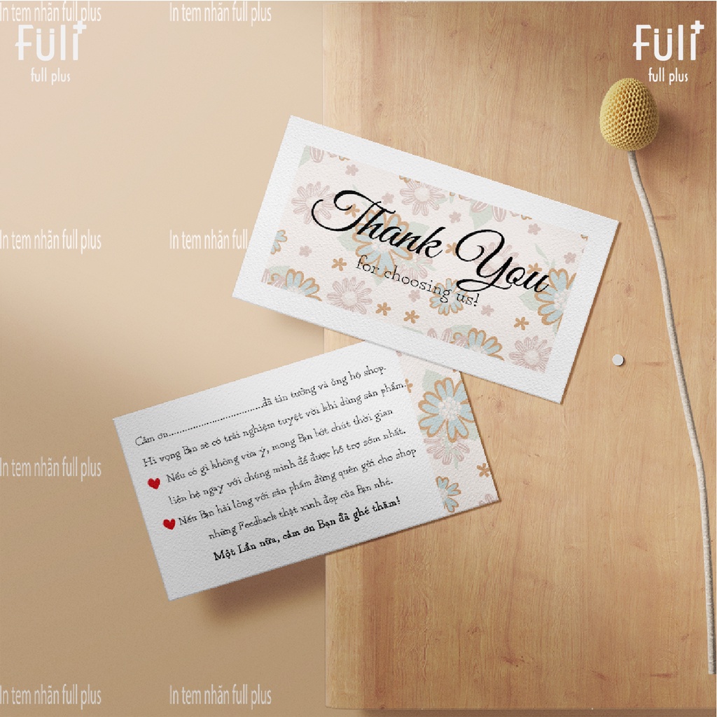 [ Sẵn ] Combo 100 card cảm ơn khách hàng, Card thank you giá rẻ