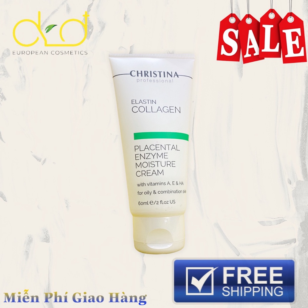 Kem dưỡng Elastin Collagen Christina cho da dầu, da lão hóa, da hỗn hơn Azulene Moisture Cream 60ml