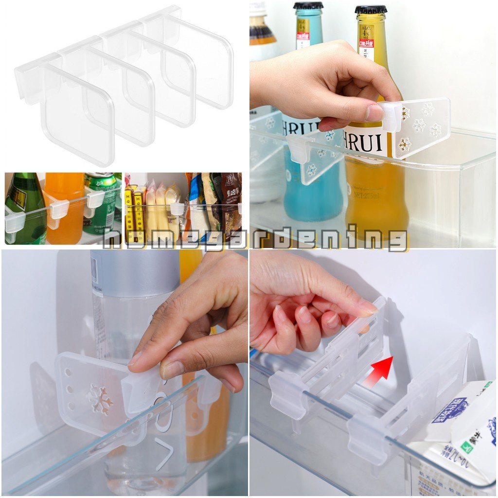Set 4 Tấm Chia Ngăn Tủ Lạnh Bằng Nhựa Tiện Dụng