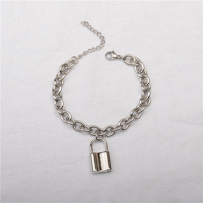 Vòng Tay Chuỗi Xích Mặt Hình Thánh Giá Bằng Thép Titan Phong Cách Hip Hop Thời Trang