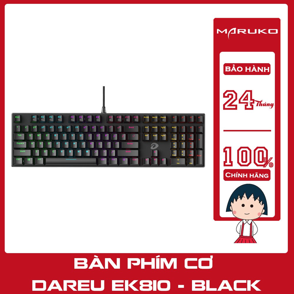 Bàn phím cơ Gaming DAREU EK810 - Black (MULTI-LED, Blue/ Brown/ Red D switch)