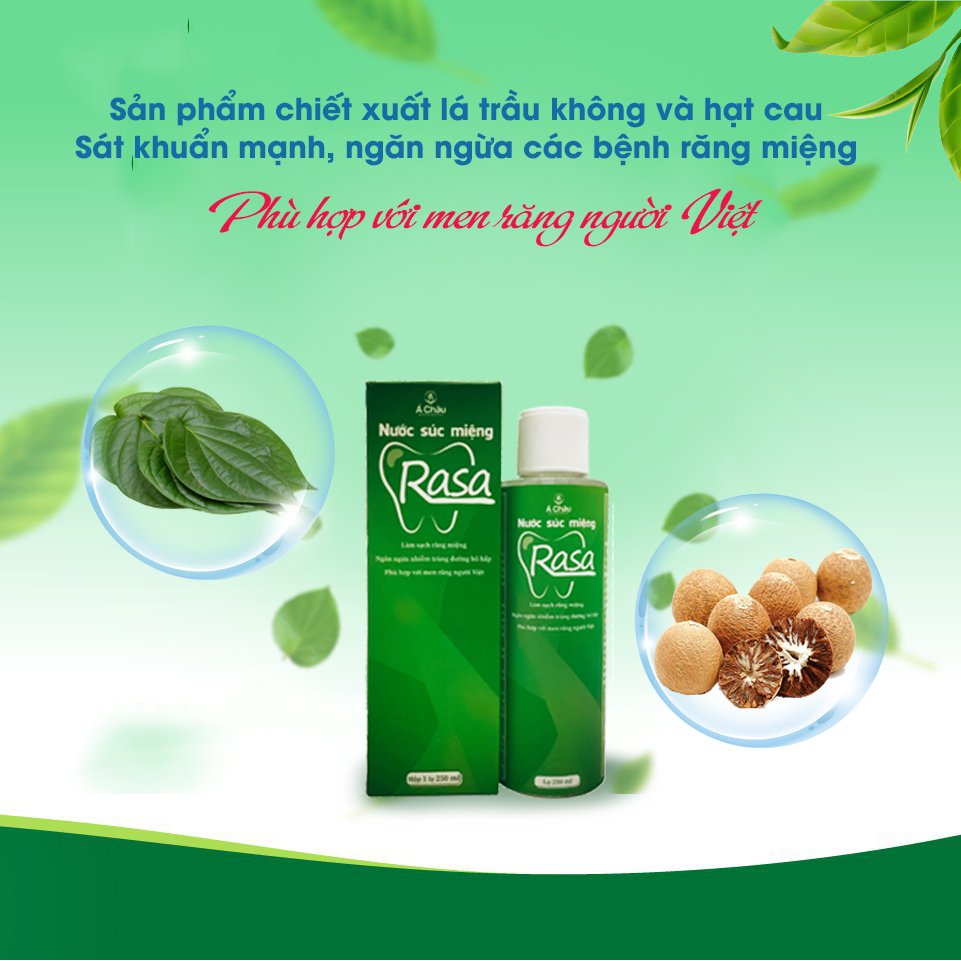 Nước Súc Miệng RASA 250ml- Dành cho Người Lớn- Giúp se khít chân răng, chắc răng, giảm nhiệt miệng, hôi miệng