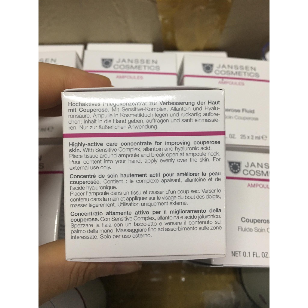 Tinh chất xử lý giãn mao mạch, phục hồi dưỡng ẩm cho làn da tổn thương - Janssen Cosmetics Couperose Fluid full
