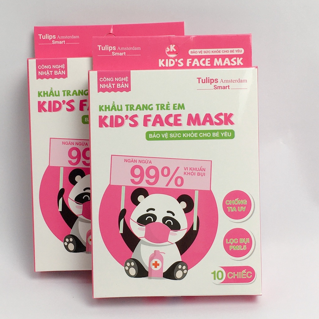 Khẩu trang trẻ em 3D Mask Tulips 4 Lớp kháng khuẩn cho bé từ 2 đến 5 tuổi công nghệ nhật lọc bụi PM2.5