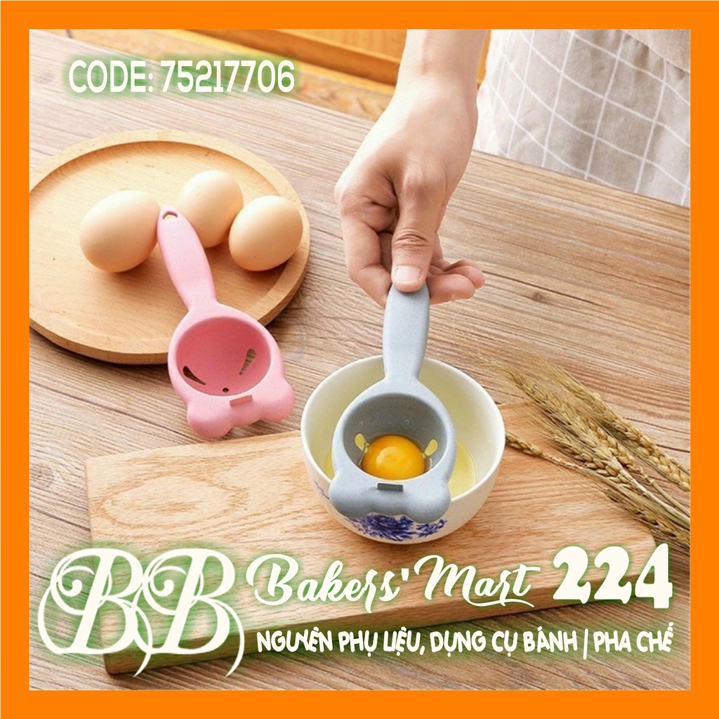 GẤU 1C - Dụng cụ tách lòng trứng GẤU SẮC MÀU PASTEL nhựa lúa mạch - MÀU NGẪU NHIÊN