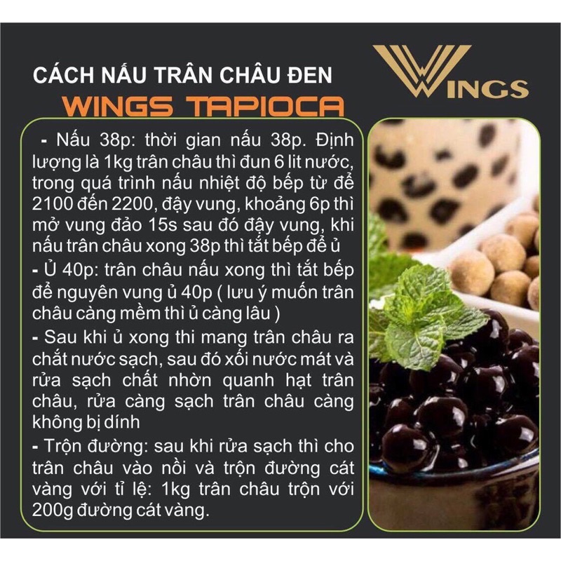 Trân châu đen Wings Trân châu caramel 3kg