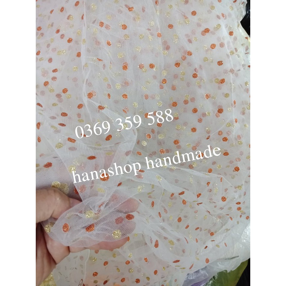 Vải Voan Lưới Kim Tuyến May Váy