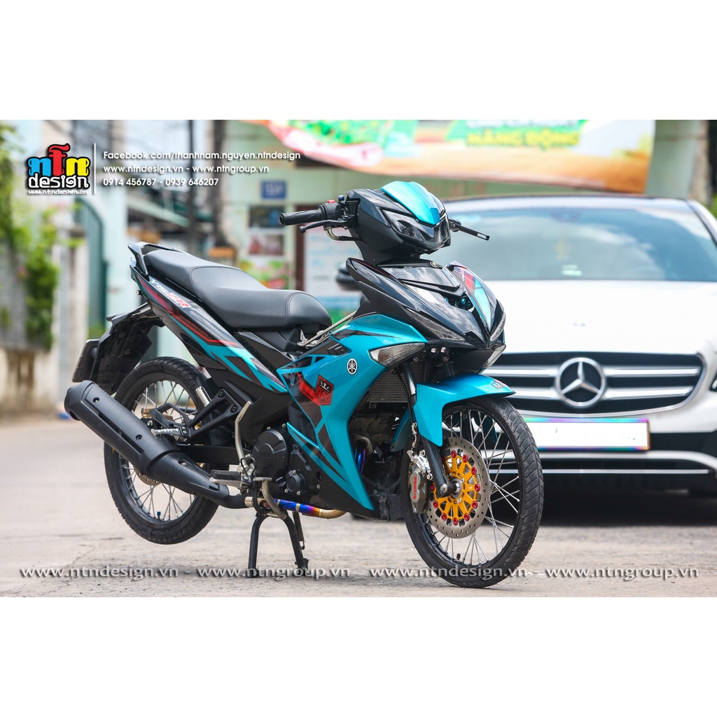 Tem rời exciter 150 xanh đen đỏ y15zr , tem 3 lớp cao cấp