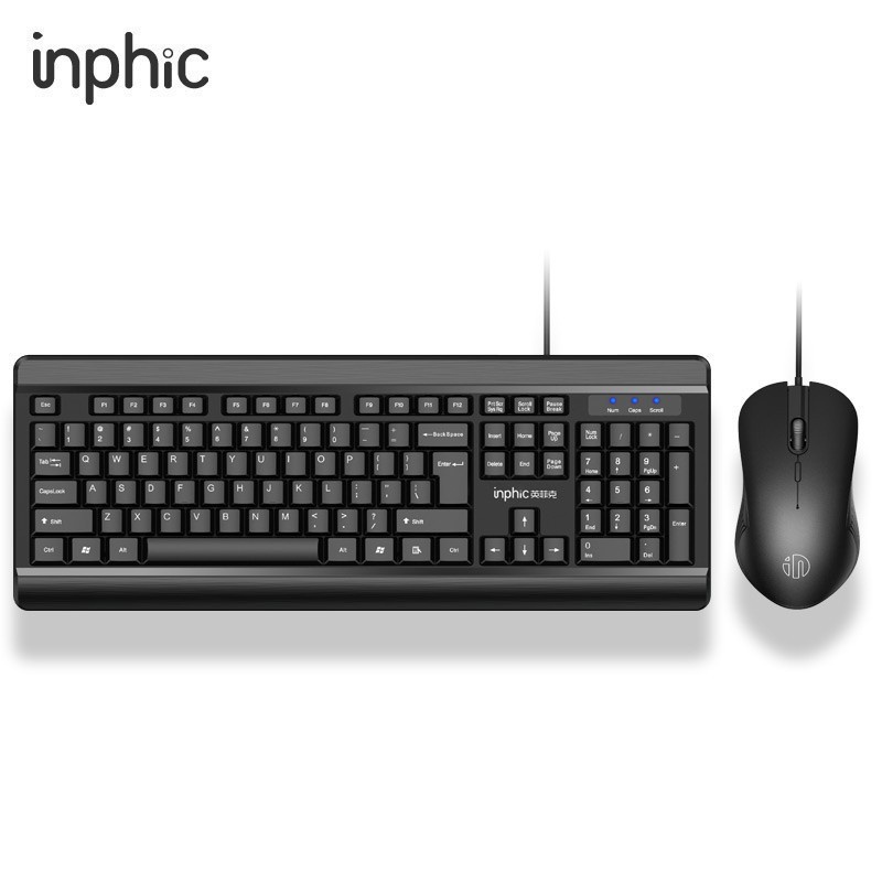 Combo bàn phím và chuột có dây inphic V580S cho văn phòng, chơi game - Chính Hãng