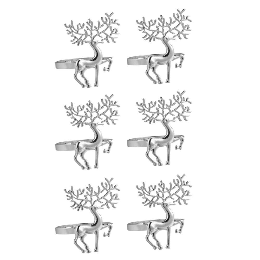 Set 1 / 6 Giá Đỡ Khăn Ăn Bằng Gỗ Họa Tiết Giáng Sinh Dễ Thương Độc Đáo Trang Trí Nhà Cửa / Quán Bar / Tiệc Cưới