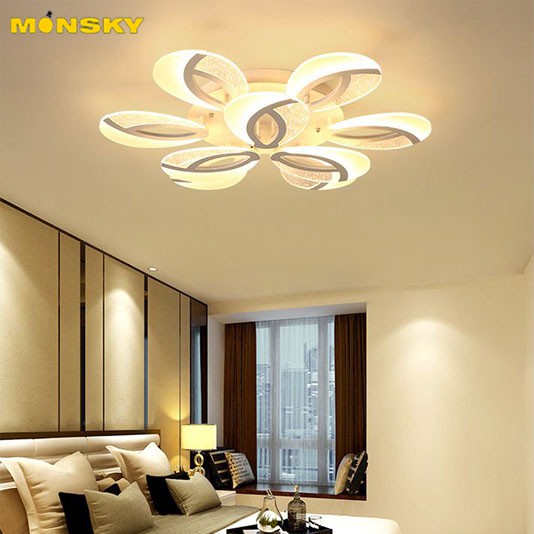 Đèn trần MONSKY MATEL hiện đại trang trí nội thất sang trọng với 3 chế độ ánh sáng - kèm điều khiển từ xa - (150).