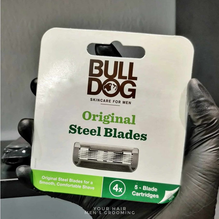 Bộ 4 lưỡi dao cạo cho da thường Bulldog Original Steel Blades | Nhập khẩu chính hãng UK