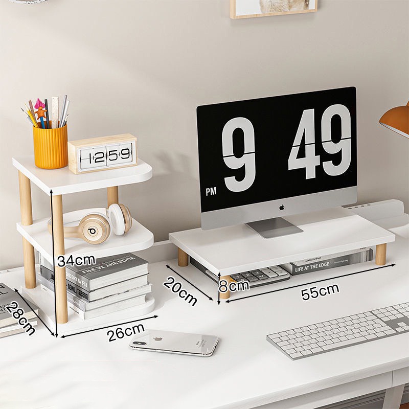 Kệ máy tính để bàn, giá đỡ laptop macbook, giá sách bằng gỗ tiện lợi gọn gàng chất lượng cao
