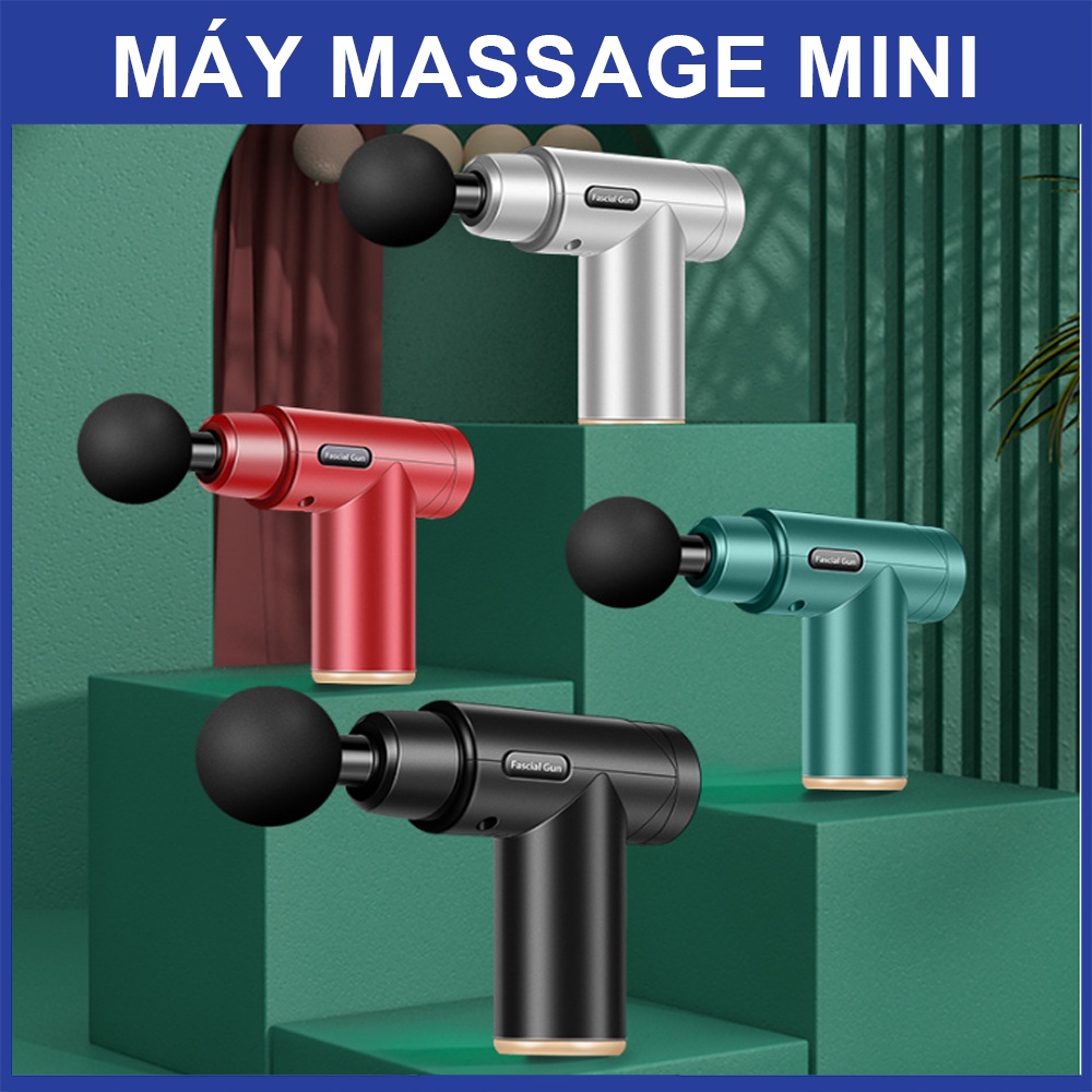 Máy massage cầm tay METAMO 4 đầu 6 cấp độ trị đau nhức toàn thân hiệu quả, súng massage kèm 4 đầu mát xa chuyên sâu