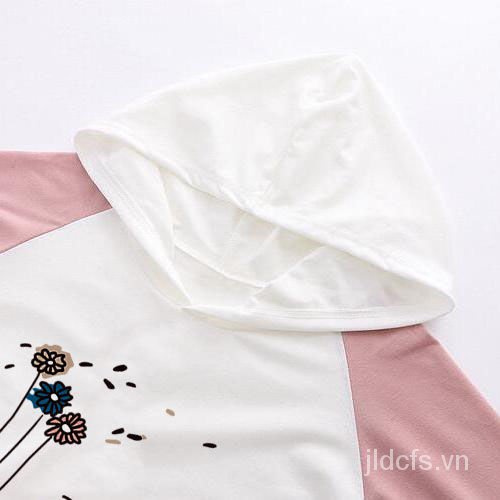 Áo Hoodie Tay Ngắn Chất Liệu Cotton Mềm Mại In Họa Tiết Hoạt Hình Phong Cách Nhật Bản Thời Trang Mùa Hè Cho Nữ