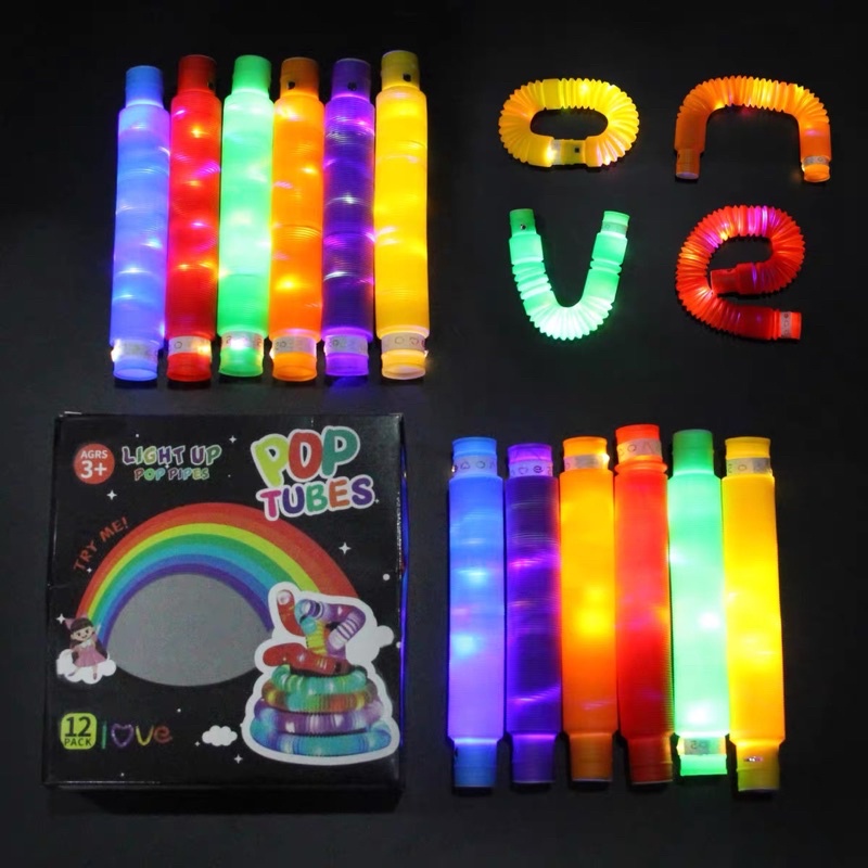 Đồ chơi ống nhựa, Ống Pop kéo dài phát sáng, tạo hình cảm biến xả street
