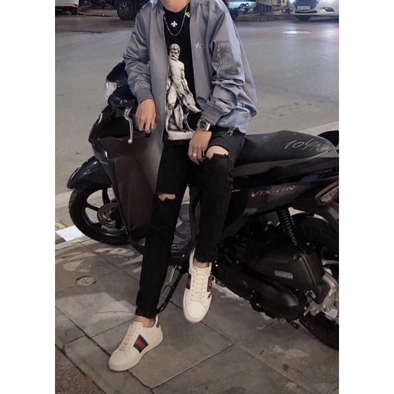 [FreeShip + Xả Khỏ] Quần Jean Nam Đen Rách Gối Vải Co Giãn, Không Phai Màu Dáng Skinny Trẻ Trung Năng Động - J04 | BigBuy360 - bigbuy360.vn