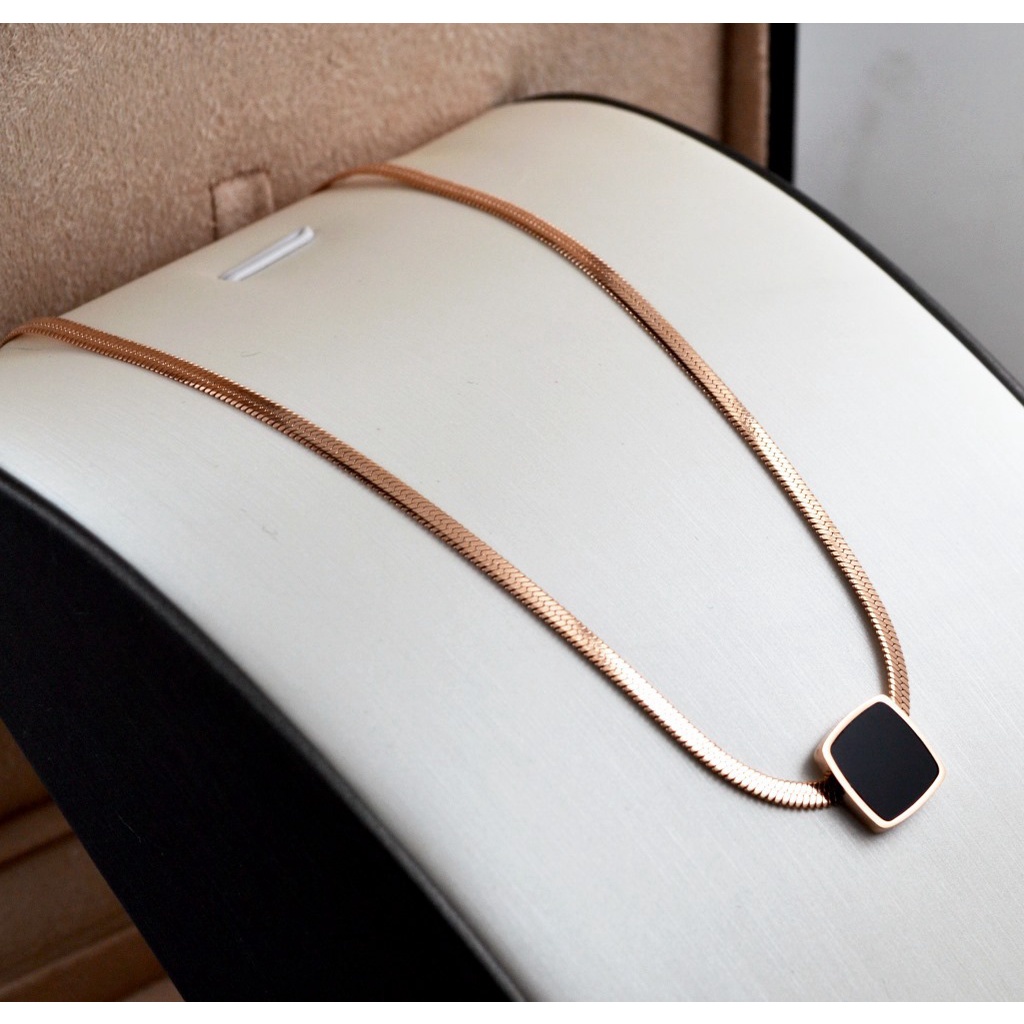 Dây chuyền vòng cổ nữ titan dây mì mặt vuông X7-308 - CAM KẾT KHÔNG GỈ, KHÔNG BAY MÀU - BẢO HÀNH 12 THÁNG
