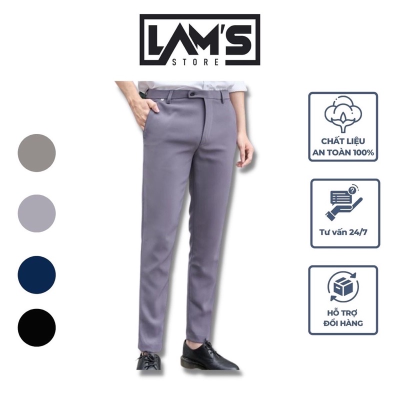 Quần âu nam LAM'S STORE chất vải tuyết mưa co giãn 4 chiều,Quần tây nam vải dày không bai màu ống côn dáng Lam's Store