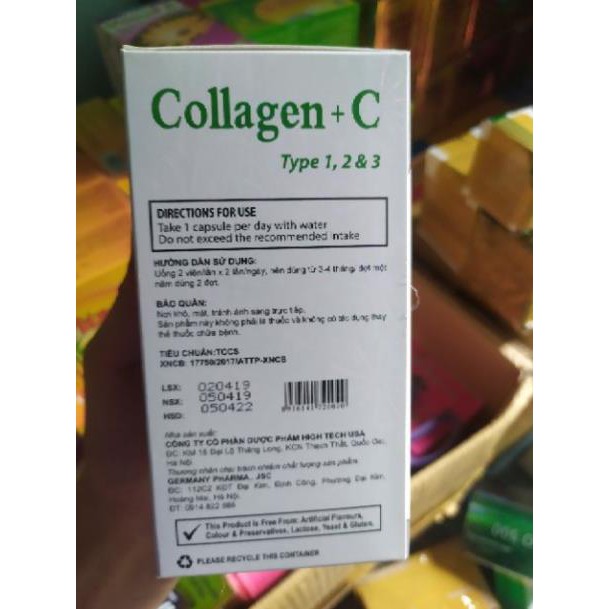 Collagen C 16000mg đẹp da, sáng da, mờ thâm, chống lão hóa Hộp 60 viên | Thế Giới Skin Care