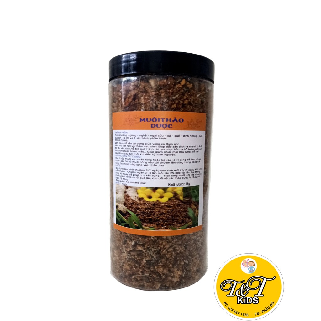 Muối Thảo dược chườm bụng giảm eo sau sinh cho mẹ (Khối lượng 1Kg)