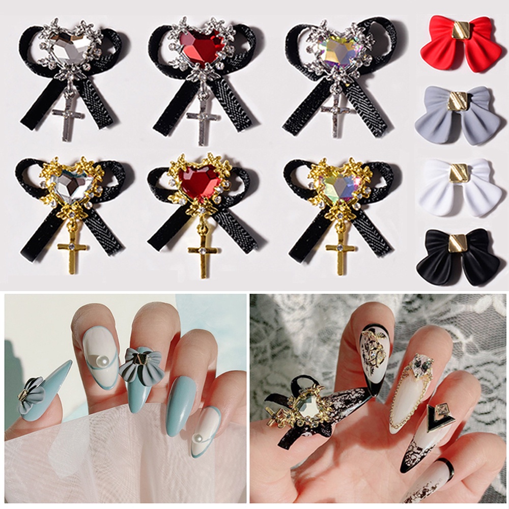 [Hàng mới về] Phụ Kiện Hình Nơ 3D Bằng Hợp Kim Trang Trí Móng Tay Tinh Tế