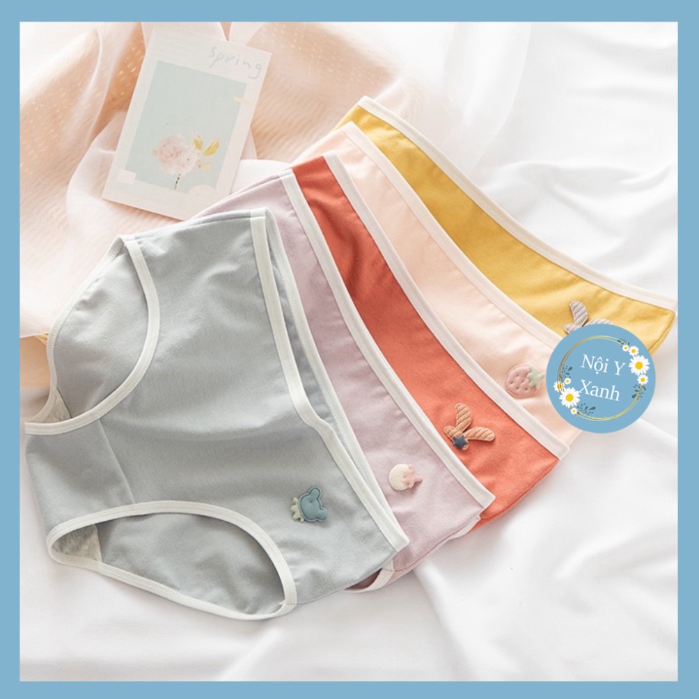 Quần Lót Nữ ❤️ Quần Lót Nữ Cotton Trơn Mềm Mại Tôn Dáng Phối icon Đáng Yêu A328 nội y xanh giá rẻ, chất đẹp