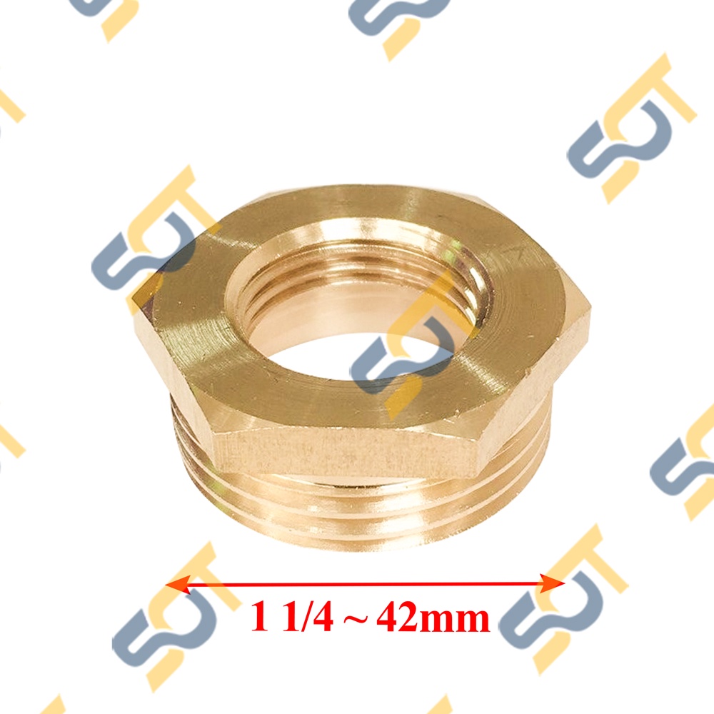 [NỐI CHUYỂN REN] G 1 1/4 DN32 42 Ren ngoài lớn nối Ren trong nhỏ tùy chọn bằng đồng (bush male to female) Cả rá Lơ ngược