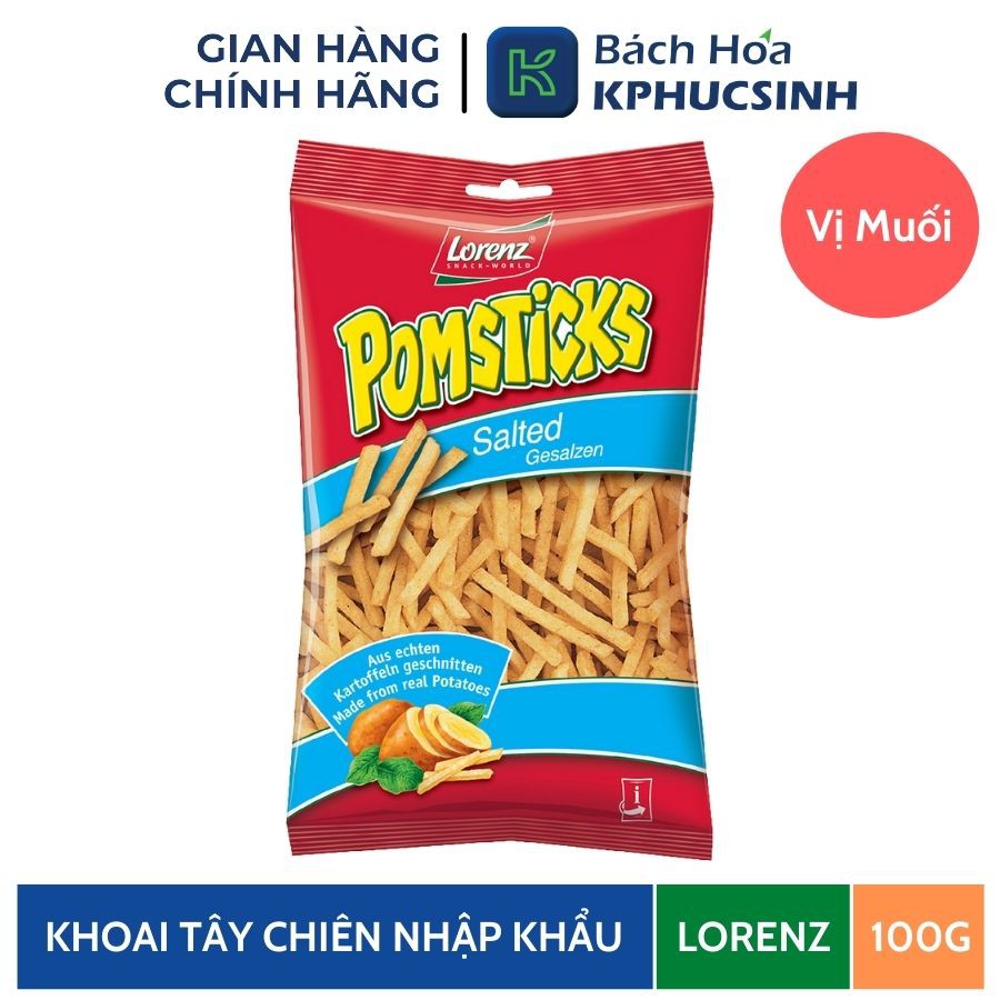 Khoai tây chiên pomsticks vị muối hiệu lorenz 100g Kphucsinh