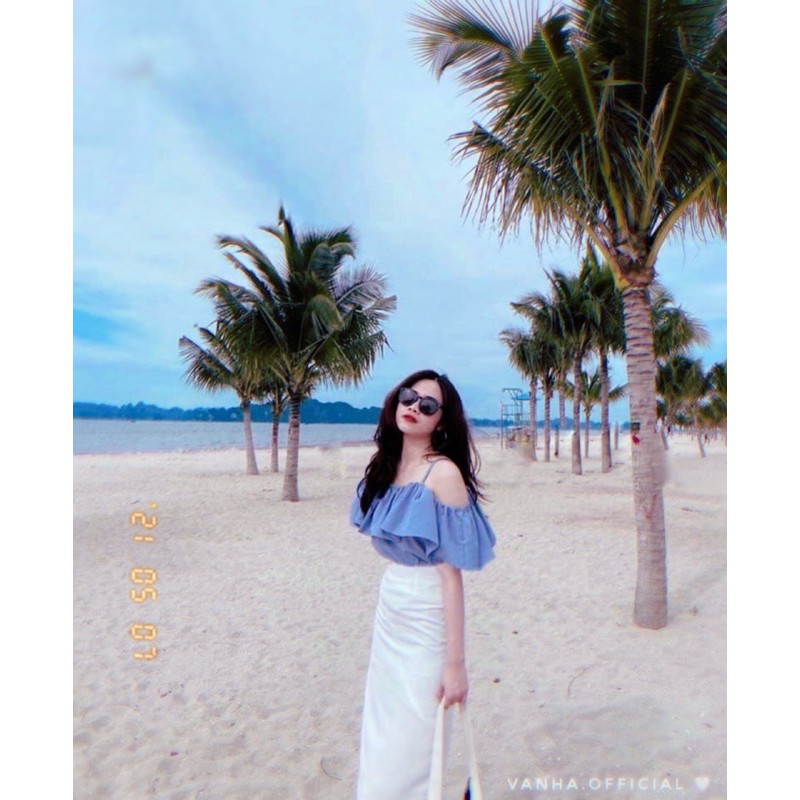 [Mã WASTCOOL giảm 15% tối đa 50K đơn 99K] BÁN SỈ SÉT ÁO XANH TRỄ VAI MIX CHÂN VÁY TRẮNG CHO NỮ | BigBuy360 - bigbuy360.vn