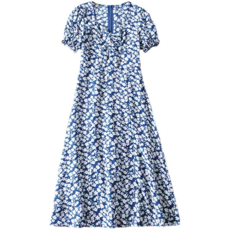 Đầm Voan Cổ Vuông In Họa Tiết Hoa Thanh Lịch Xinh Xắn Cho Nữ