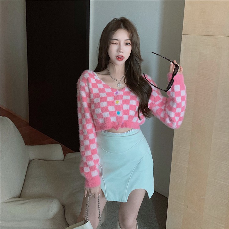 Áo Khoác Cardigan Sọc Ca Rô Thời Trang Xinh Xắn Cho Nữ | BigBuy360 - bigbuy360.vn