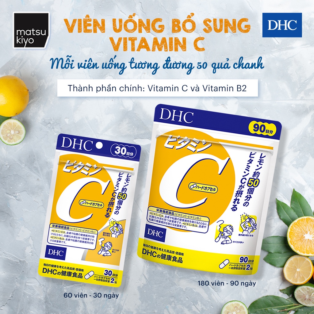 Viên uống bổ sung Vitamin C DHC Vitamin C Hard Capsule - 60 viên/180 viên