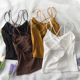 Áo Lót Dây Chéo Lưng Cổ Chữ V Sâu Mỏng Gợi Cảm Với Đệm Ngực Nhỏ Bên Trong Không Có Gọng Thép Hỗ Trợ Chống Chói Mắt
