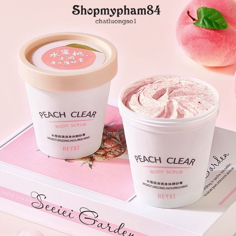 Tẩy Tế Bào Chết Body Đào HEYXI PEACH Clear 200g, tây da chêt Đào.
