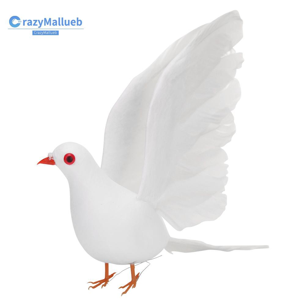 Crazymallueb❤Simulation Foam White Pigeon Fake Artificial Bird Wedding Home Ornament❤New