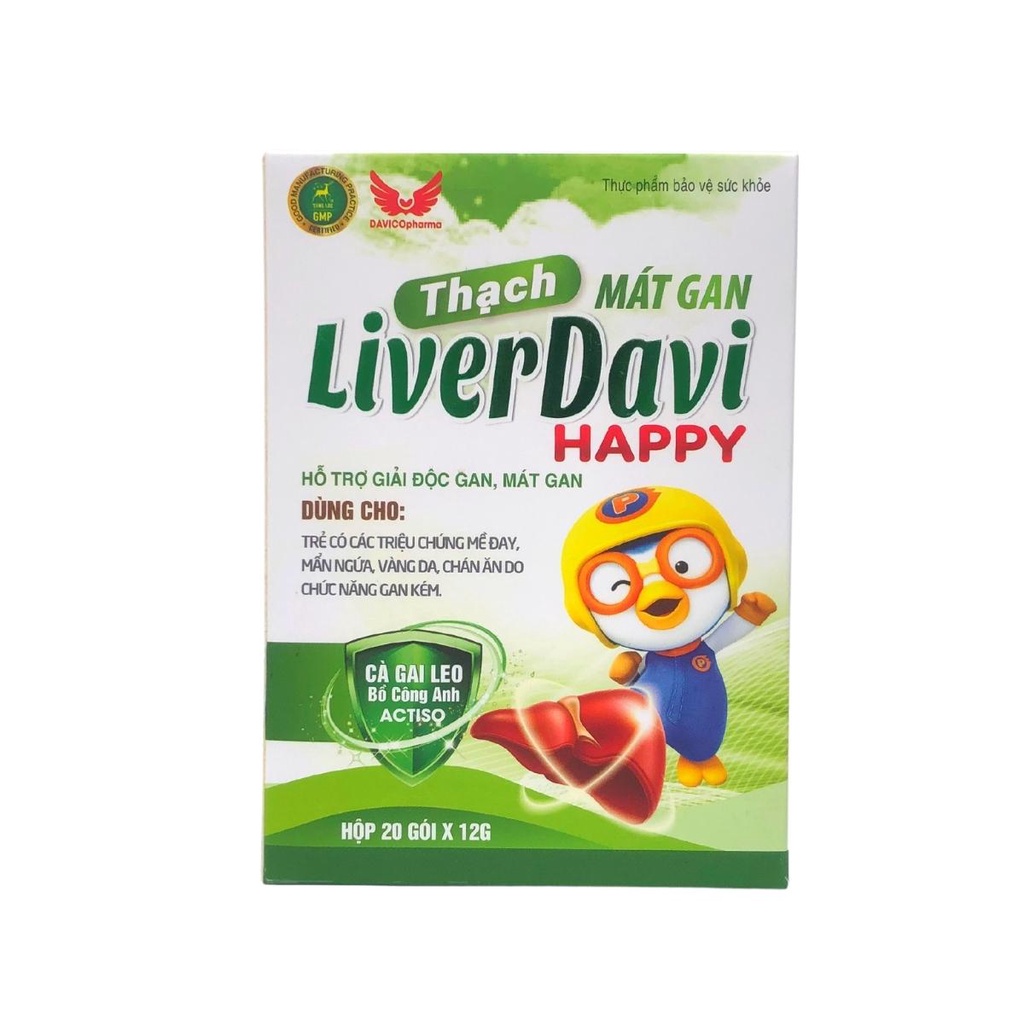 Thạch Mát gan Liver David Happy Mát gan Giải độc gan Thanh nhiệt giải độc Tăng cường sức khỏe Giảm Vàng da Mề đay