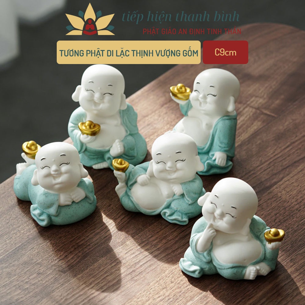 Tượng Phật Di Lặc Thịnh Vượng Gốm Mini 9cm