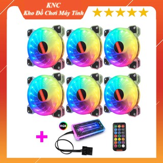 Bộ 6 Quạt Tản Nhiệt, Fan Case Coolmoon YUPO K5 Led RGB Dual Ring-Kèm Bộ Hub Và Remote