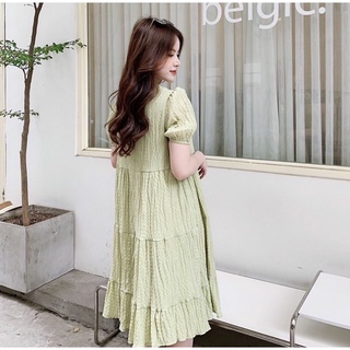 Váy xốp nhăn dáng suông