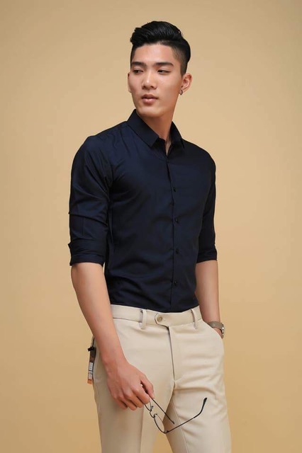 ÁO SƠ MI NAM DÀI TAY MÀU XÁM VẢI LỤA GẤP HỘP - GH07 | BigBuy360 - bigbuy360.vn