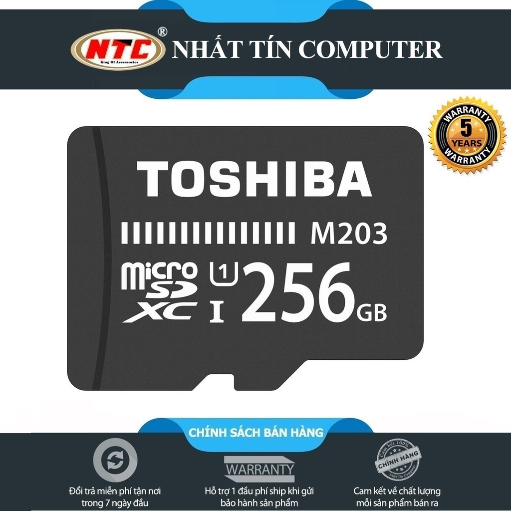 Thẻ nhớ MicroSDXC Toshiba M203 256GB UHS-I U1 100MB/s - chuyên camera và điện thoại (Đen)